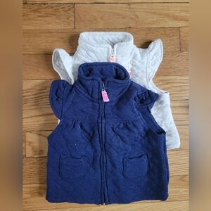 Carter's Navy and White Quilted Vest Set